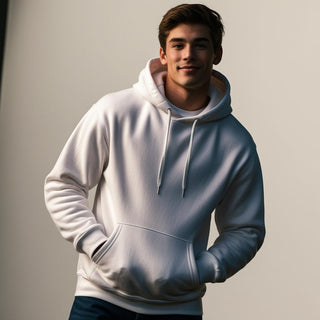 Buy white H9002 Heavy Fleece Hoodie - Customizable Cotton/Poly Blend Hoodie